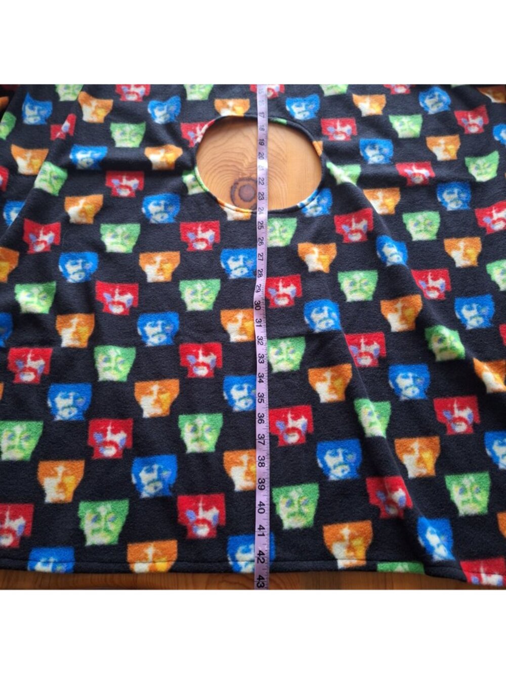 Handmade Beatles Fleece Poncho Retro Pop Art Colorful Medium One Size - Picture 4 of 9